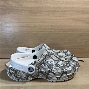 CROCS Shoes Crocs Clogs White Snakeskin Poshmark